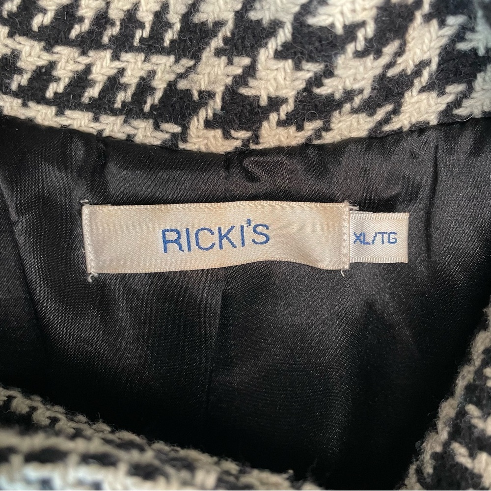 Ricki's Monochrome Houndstooth Trench Coat Jacket - Picture 12 of 15